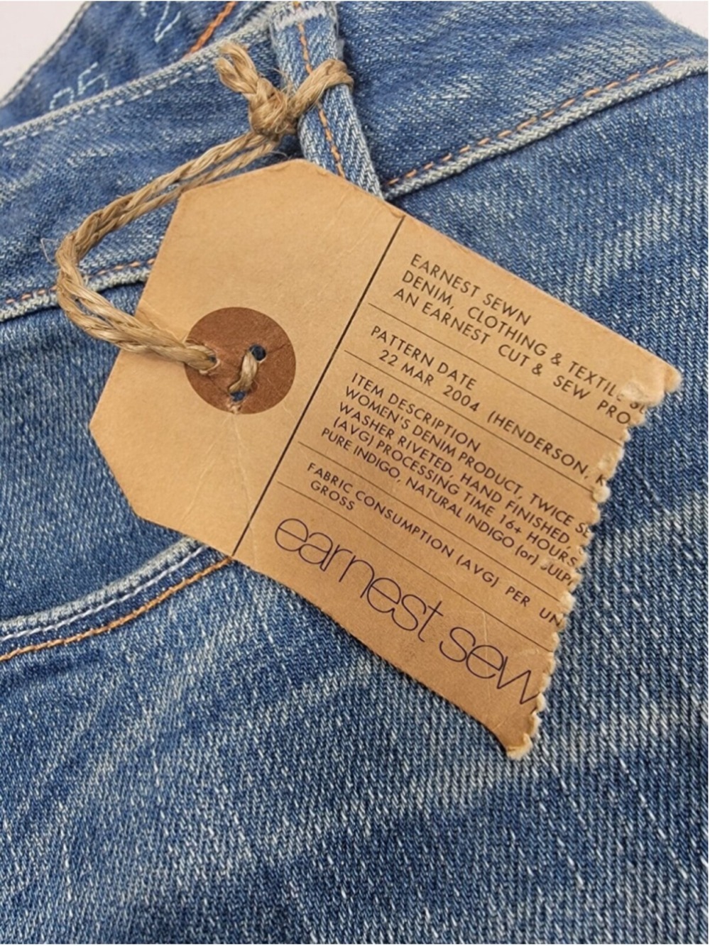 NEW EARNEST SEWN Hefner .01 Bootcut Jeans 27x30 Milk Blue USA Made 2004 NWT Y2K - Picture 2 of 12